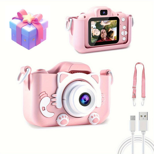 8A Kids Selfie Camera | Pink Cat Toy with Filters