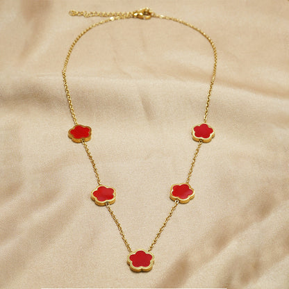 18K Gold Clover Necklace | Minimalist Luxury Gift Women